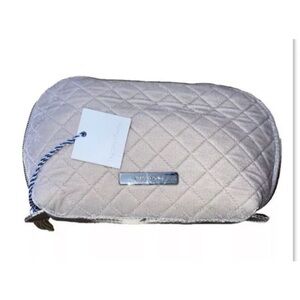 New Cosmetic Clutch Tartan + Twine Grayish Pink. NWT.